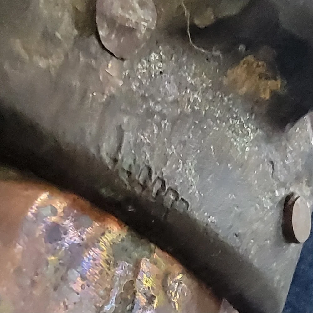 Antique Hand Crafted Copper Cauldron Vessel Tub Planter Cast Hnd Rivited Marked - Picture 12 of 13
